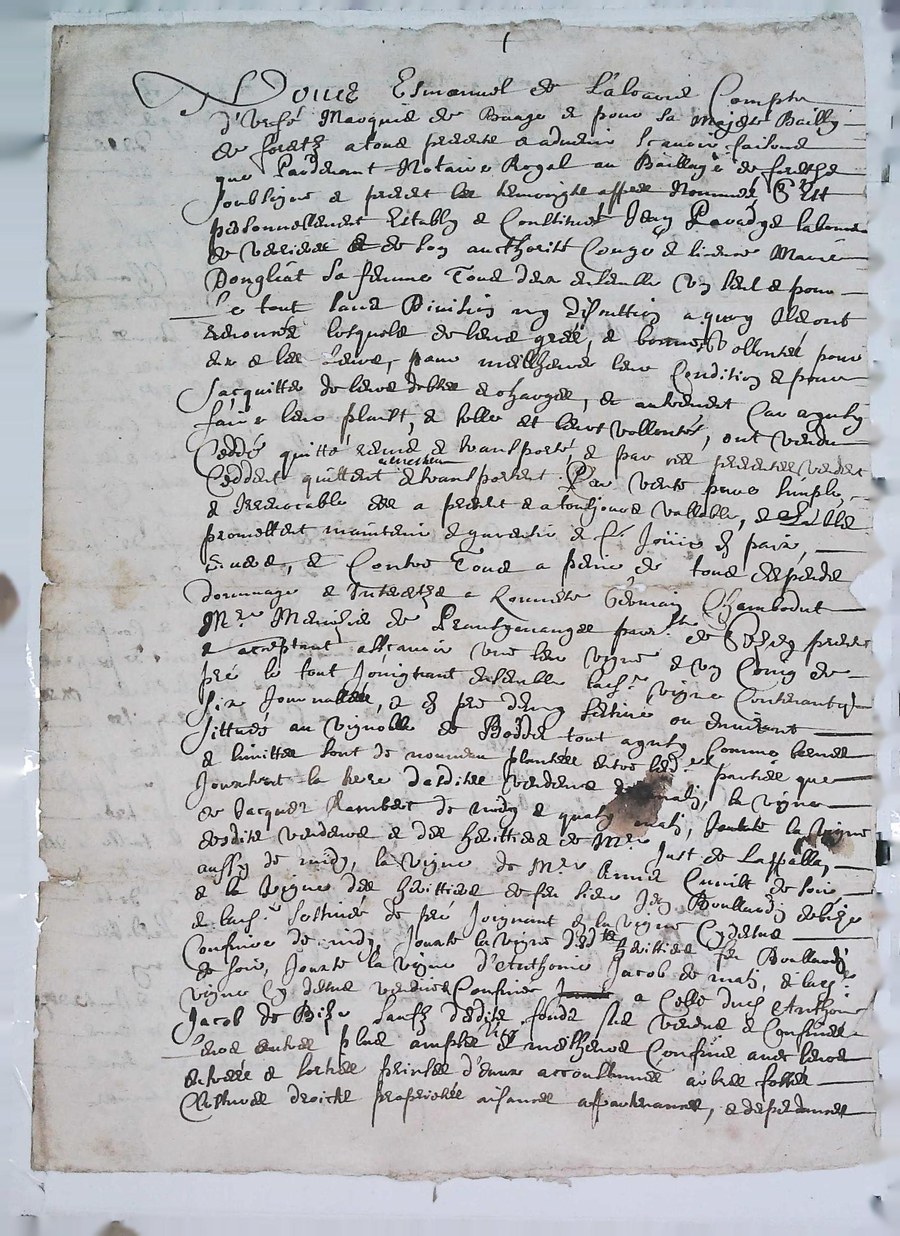 Page du registre